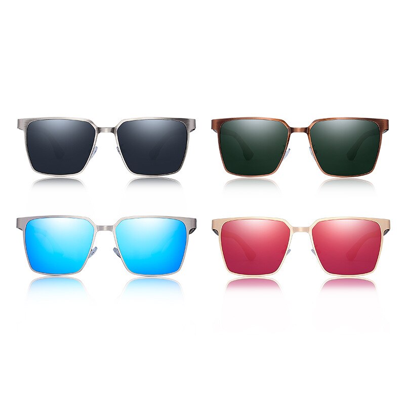 Yimaruili Men's Full Rim Square Wood/Stainless Steel Frame Polarized Lens Sunglasses 8037 Sunglasses Yimaruili Sunglasses