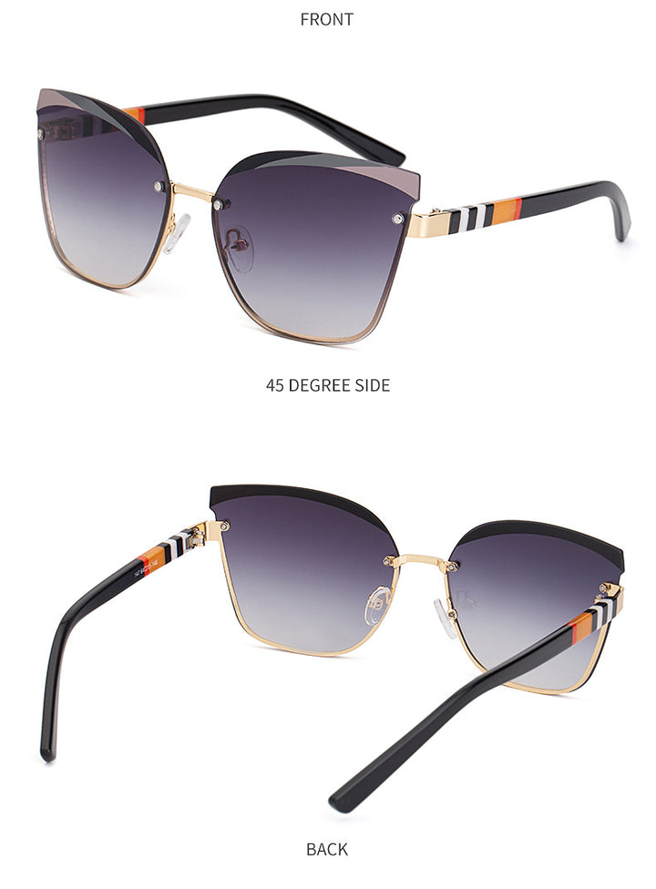 CCspace Women's Rimless Cat Eye Alloy Frame Sunglasses 49123 Sunglasses CCspace Sunglasses