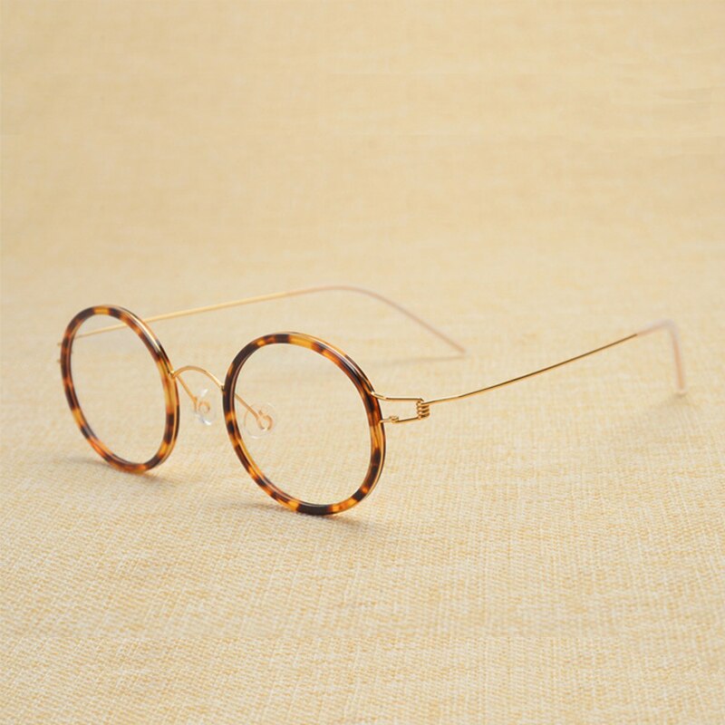 Unisex Handcrafted Customizable Lens Titanium Alloy Round Frame Eyeglasses Frame Yujo   