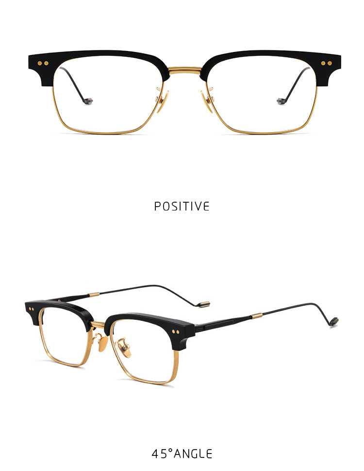 Gatenac Unisex Full Rim Square Acetate Frame Eyeglasses Gxyj184 Full Rim Gatenac