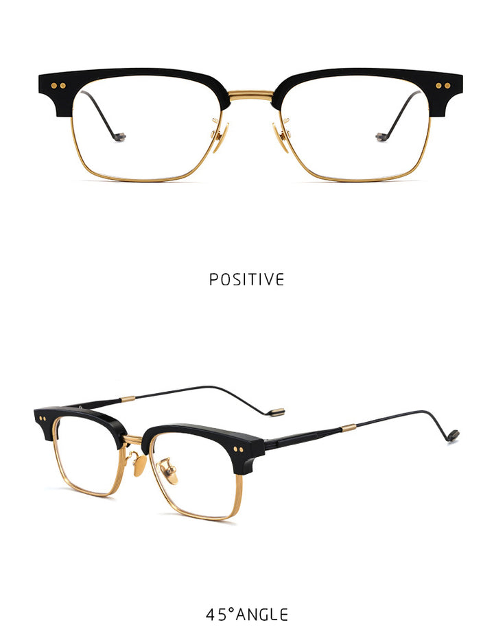 Gatenac Unisex Full Rim Square Acetate Frame Eyeglasses Gxyj184 Full Rim Gatenac