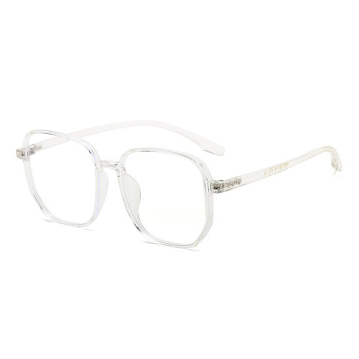 Hotony Women's Full Rim Oversized Round Square Tr 90 Eyeglasses 1535 Full Rim Hotony Clear