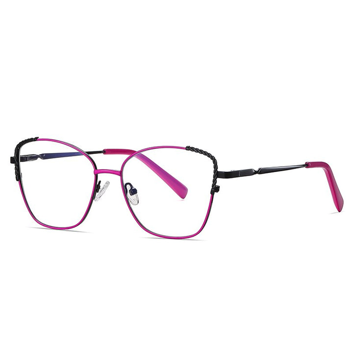 Hotochki Women's Full Rim Polygon Alloy Frame Eyeglasses 3014 Full Rim Hotochki