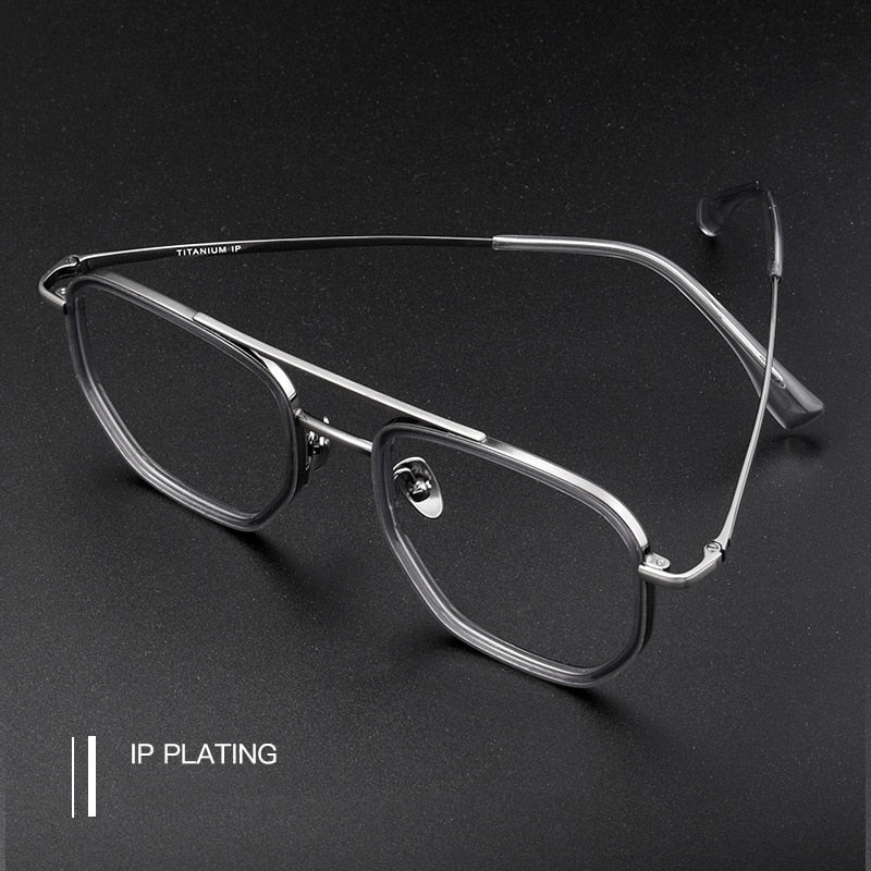 Yimaruili Unisex Full Rim Double Bridge β Titanium Frame Eyeglasses L1361 Full Rim Yimaruili Eyeglasses