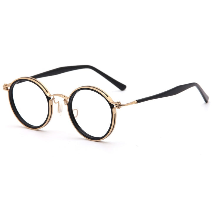 Muzz Men's Full Rim Round Titanium Acetate Frame Eyeglasses G15 Full Rim Muzz c5