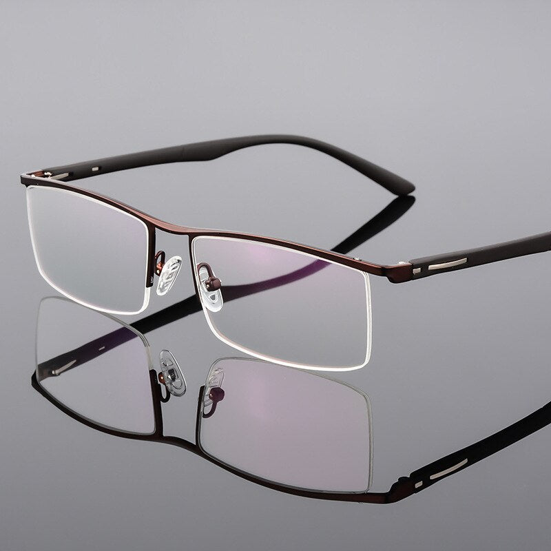 Reven Jate Unisex Semi Rim Square Tr 90 Alloy Eyeglasses P8831 Semi Rim Reven Jate