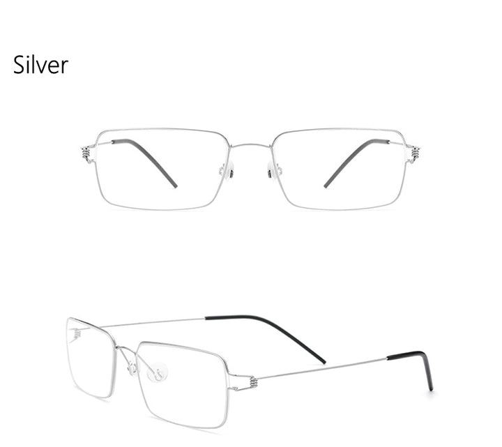 Yimaruili Unisex Full Rim Screwless Titanium Alloy Frame Eyeglasses 28606 Full Rim Yimaruili Eyeglasses