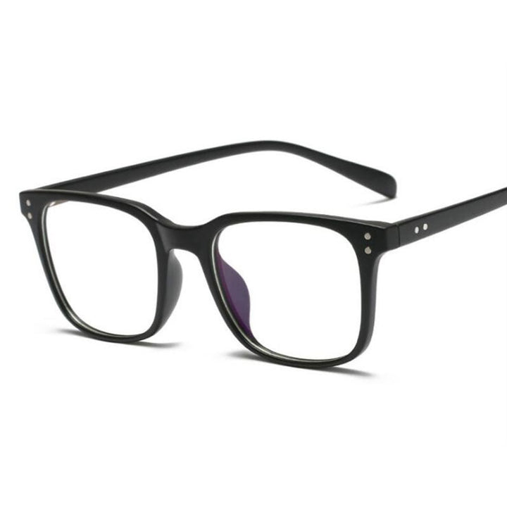 Hotochki Unisex Full Rim TR-90 Resin Square Acetate Frame Eyeglasses 5025 Full Rim Hotochki shine black
