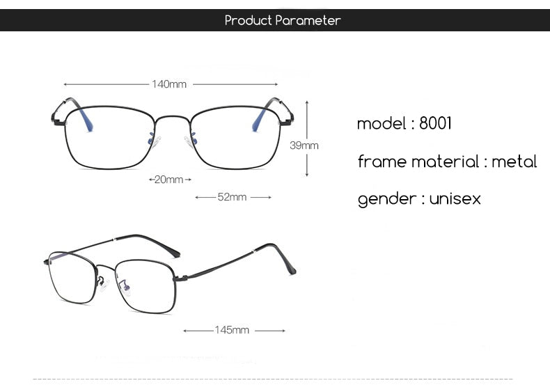 Hotochki Unisex Full Rim Alloy Frame Eyeglasses 5206 Full Rim Hotochki