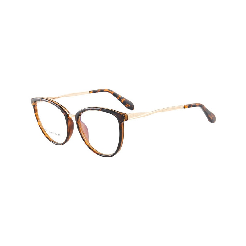 Hotony Women's Full Rim TR 90 Resin Round Frame Eyeglasses 7005 Full Rim Hotony Leopard