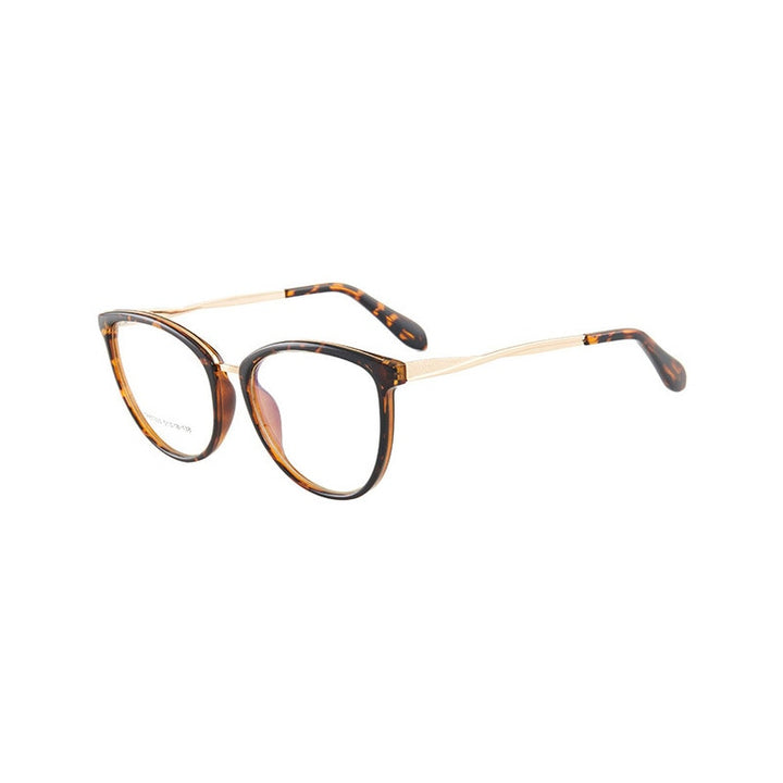 Hotony Women's Full Rim TR 90 Resin Round Frame Eyeglasses 7005 Full Rim Hotony Leopard