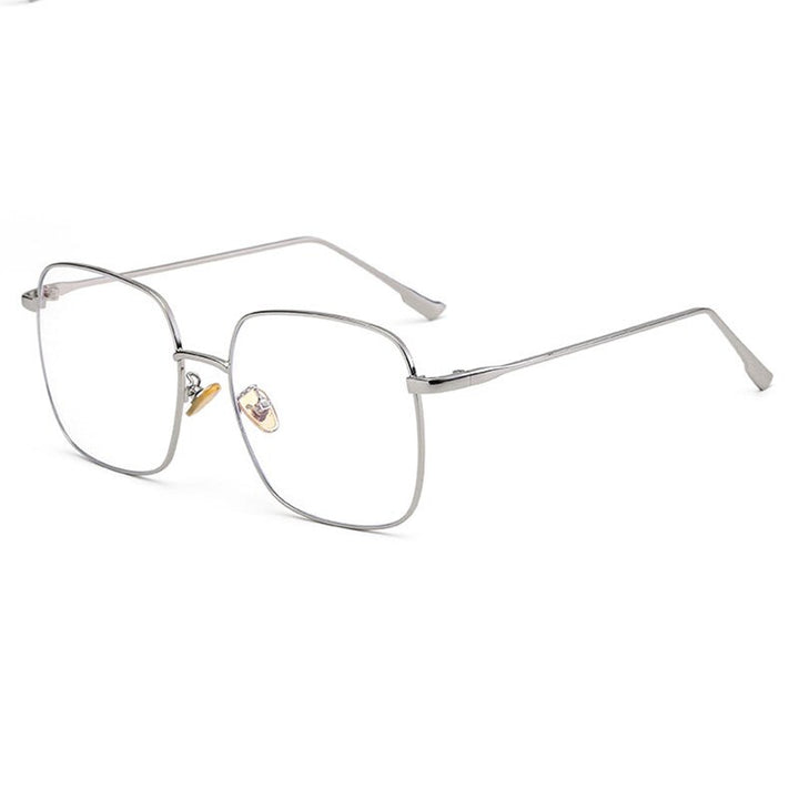 Hotony Unisex Full Rim Square Alloy Eyeglasses  8810 Full Rim Hotony Silver