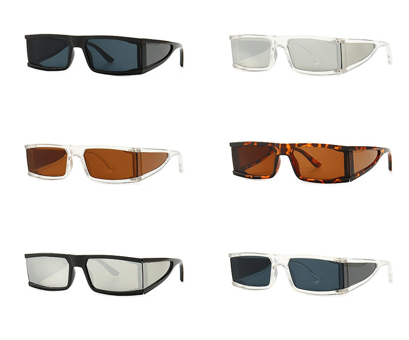 CCspace Unisex Full Rim Rectangle Resin Goggle Frame Sunglasses 46198 Sunglasses CCspace Sunglasses