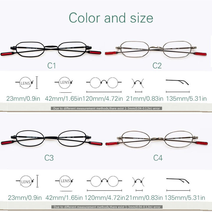 Yujo Unisex Full Rim Titanium Irregular Polygon Reading Glasses Y042 Reading Glasses Yujo