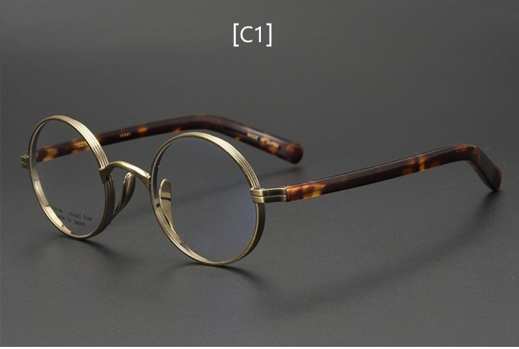 Yujo Unisex Full Rim Thick Round Titanium Acetate Eyeglasses Y041 Full Rim Yujo C1 China