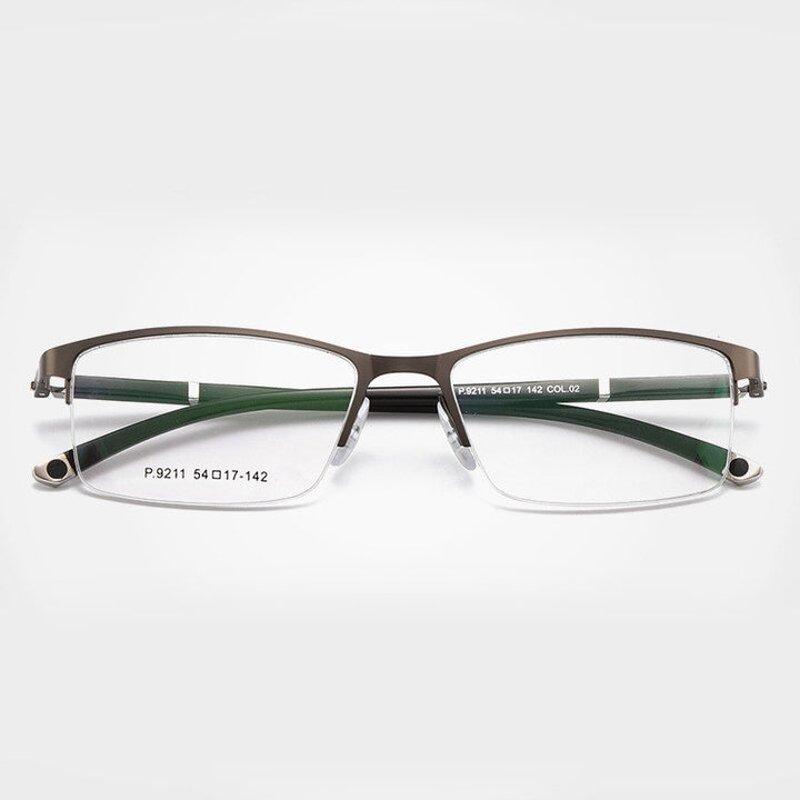 Unisex Optional Half/Full Rim Alloy Frame Eyeglasses 9211,9212 Full Rim Bclear 9211Gray  