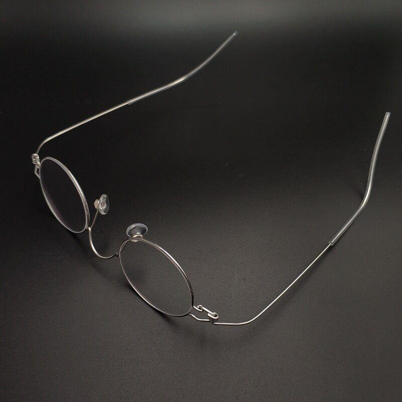 Unisex Handcrafted Oval Eyeglasses Stainless Steel Frame Customizable Lenses Frame Yujo   