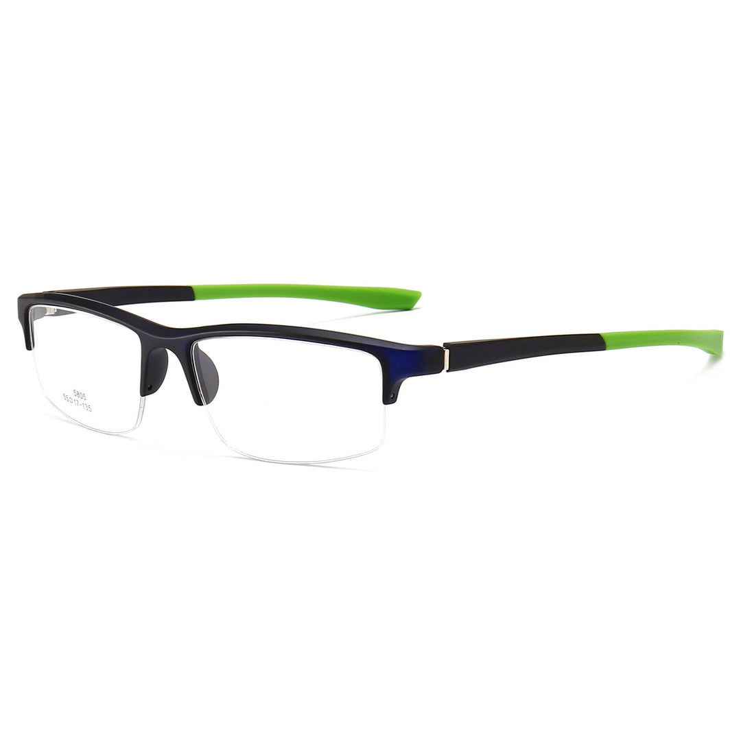 Hotochki Unisex Semi Rim PC Plastic Resin Frame Eyeglasses 5805 Semi Rim Hotochki green