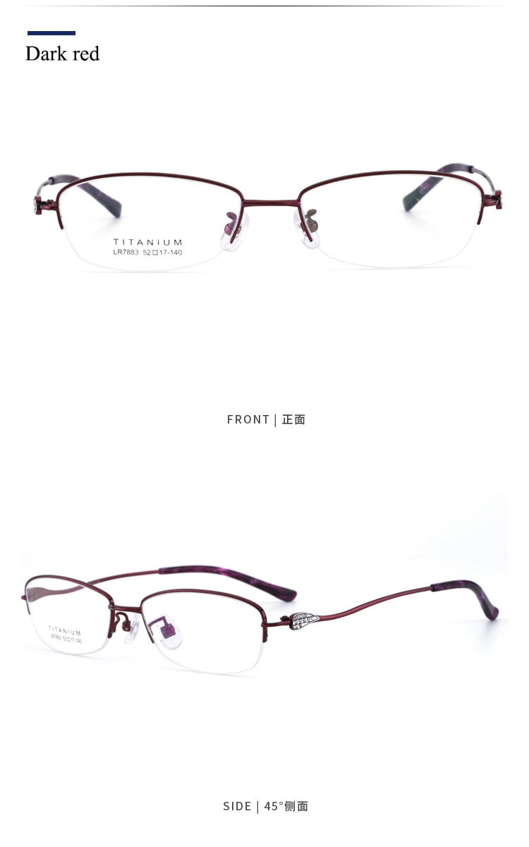 Women's Semi Rim IP Electronic Titanium Plated Frame Lr7883 Semi Rim Bclear