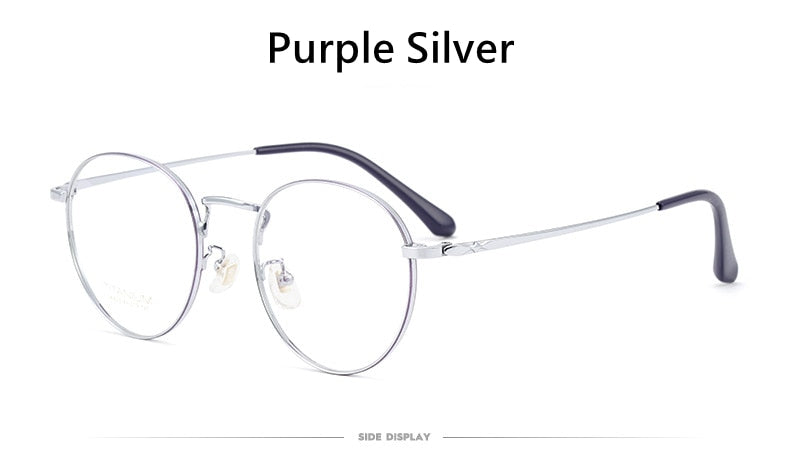 Yimaruili Unisex Full Rim Round Titanium Frame Eyeglasses CK803 Full Rim Yimaruili Eyeglasses