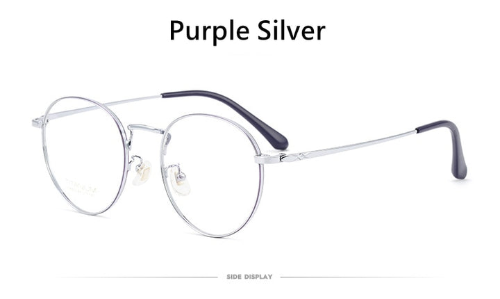 Yimaruili Unisex Full Rim Round Titanium Frame Eyeglasses CK803 Full Rim Yimaruili Eyeglasses