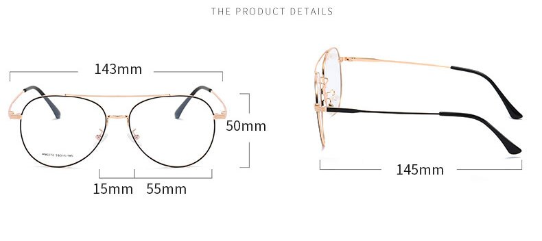 Handoer Unisex Full Rim Round Double Bridge Alloy Eyeglasses 90272 Full Rim Handoer