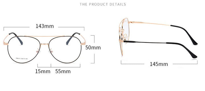 Handoer Unisex Full Rim Round Double Bridge Alloy Eyeglasses 90272 Full Rim Handoer