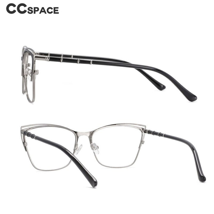 CCspace Unisex Full Rim Square Alloy Frame Eyeglasses 53869 Full Rim CCspace