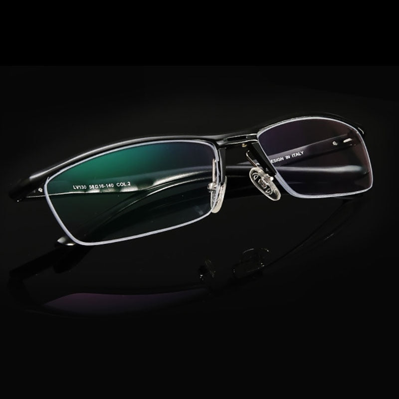 Hdcrafter Unisex Semi Rim Rectangle Titanium Frame Eyeglasses Lv130 Semi Rim Hdcrafter Eyeglasses