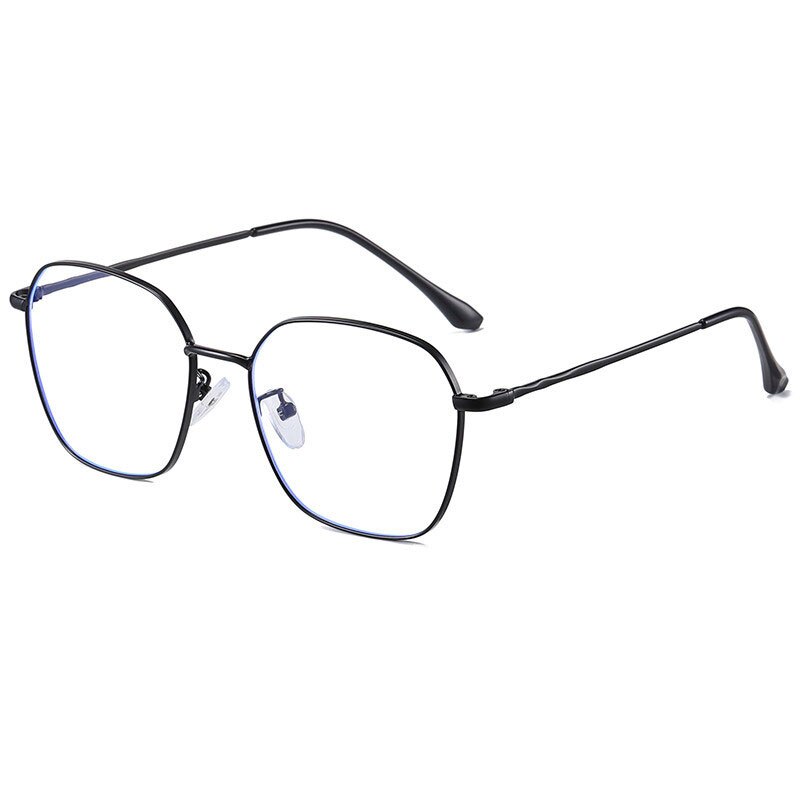 Hotony Unisex Full Rim Alloy Polygonal Frame Eyeglasses Zy9037 Full Rim Hotony black