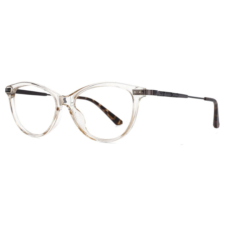 CCspace Unisex Full Rim Cat Eye Tr 90 Titanium Frame Eyeglasses 53754 Full Rim CCspace tae