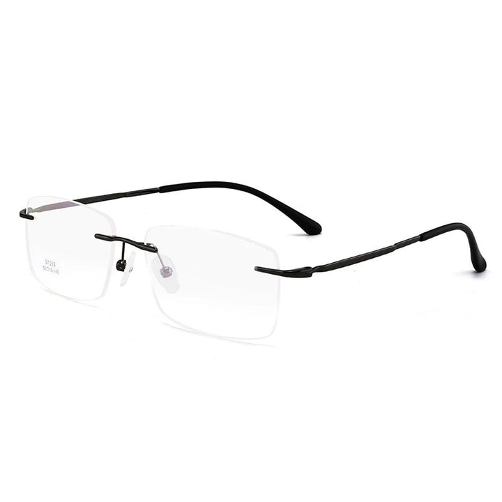 Hotochki Men's Rimless Alloy Screwless Frame Eyeglasses 7053 Rimless Hotochki black