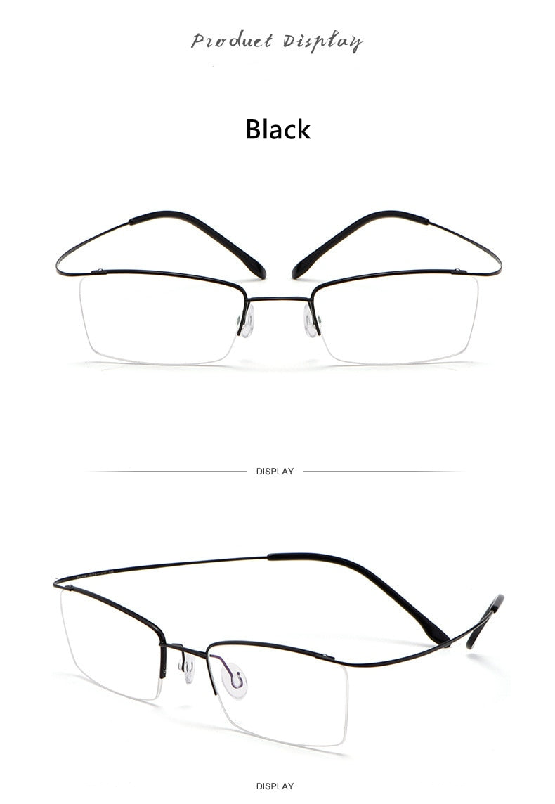 Yimaruili Men's Semi Rim Hinge Free β Titanium Frame Eyeglasses 30004 Semi Rim Yimaruili Eyeglasses