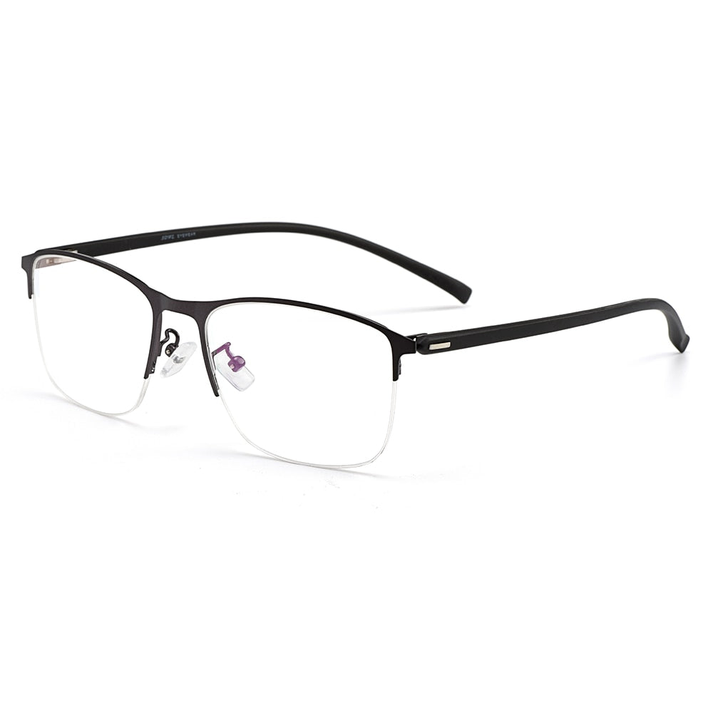 Gmei Men's Semi Rim Square Tr 90 Alloy Eyeglasses S61005 Semi Rim Gmei Optical