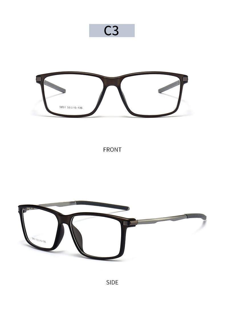 Gmei Men's TR 90 Square Aluminum Magnesium Sport Frame Eyeglasses 5851 Full Rim Gmei Optical