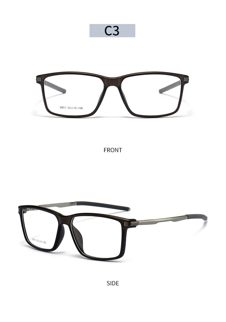Gmei Men's TR 90 Square Aluminum Magnesium Sport Frame Eyeglasses 5851 Full Rim Gmei Optical