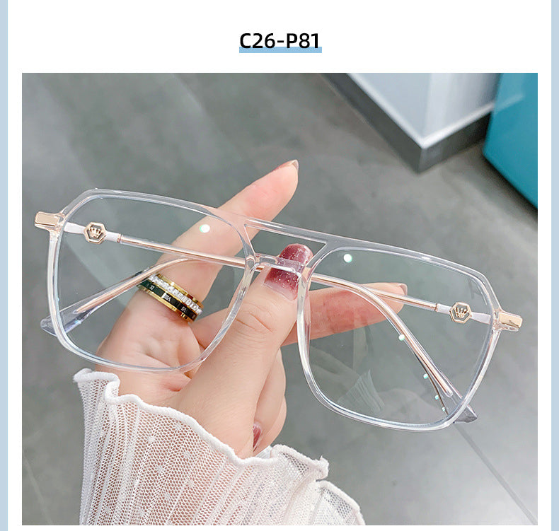 Hotony Women's Full Rim TR 90 Resin Square Double Bridge Frame Eyeglasses Lk309 Full Rim Hotony