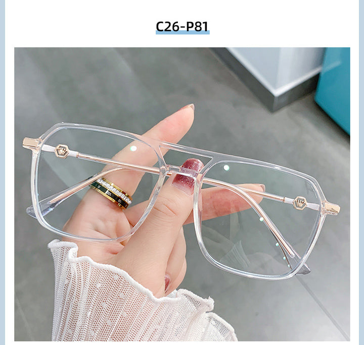 Hotony Women's Full Rim TR 90 Resin Square Double Bridge Frame Eyeglasses Lk309 Full Rim Hotony