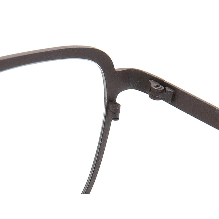 Muzz Unisex Full Rim Square Double Bridge Titanium Frame Eyeglasses T7036 Full Rim Muzz