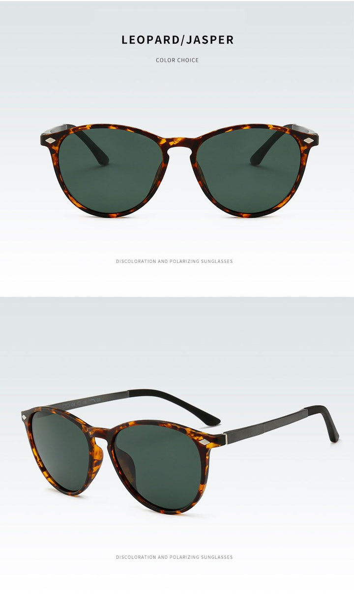 Reven Jate Unisex Full Rim Oval Alloy Rivet Tr 90 Polarized Sunglasses 9900 Sunglasses Reven Jate