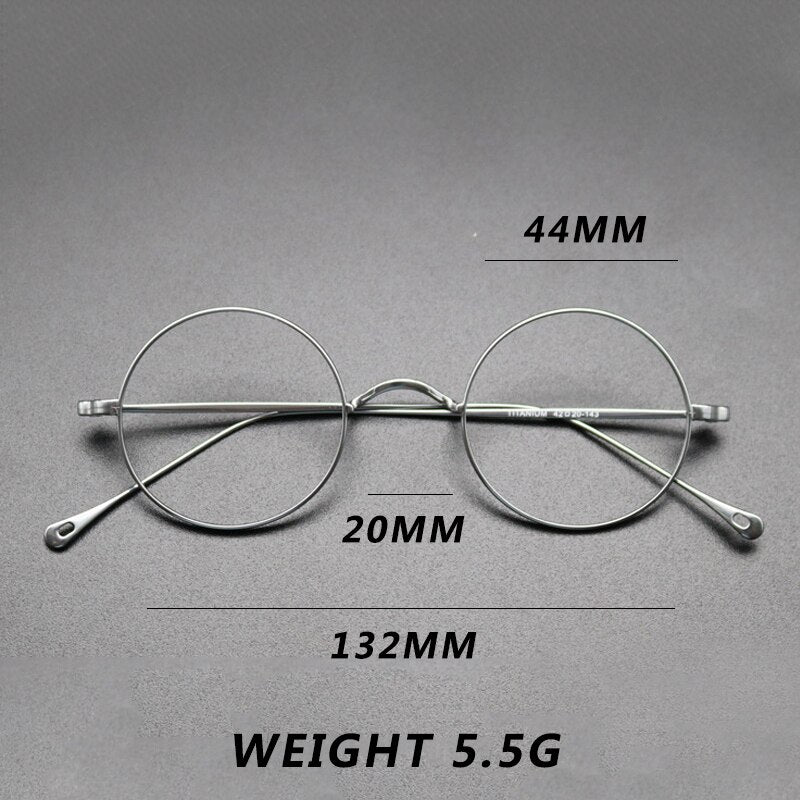 Gatenac Unisex Full Rim Round Titanium Frame Eyeglasses Gxyj573 Full Rim Gatenac