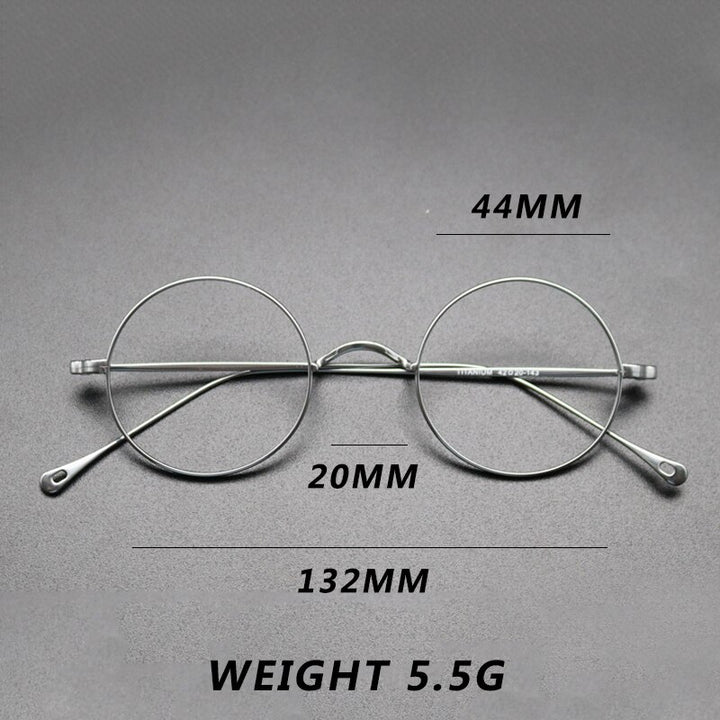 Gatenac Unisex Full Rim Round Titanium Frame Eyeglasses Gxyj573 Full Rim Gatenac
