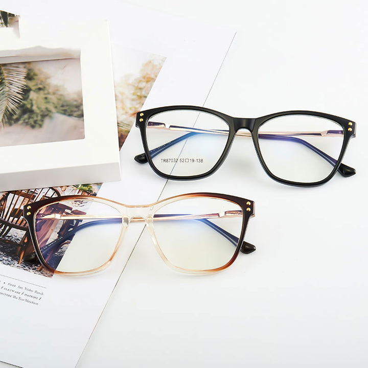 Hotony Women's Full Rim TR 90 Resin Cat Eye Frame Eyeglasses 7032 Full Rim Hotony