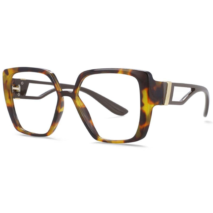 CCspace Unisex Full Rim Square Resin Frame Eyeglasses 54036 Full Rim CCspace C2Leopard