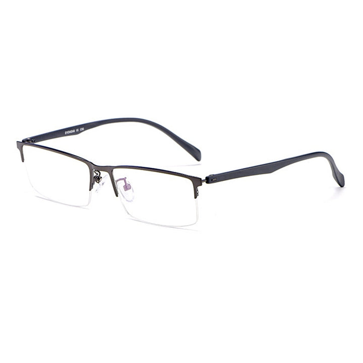 Yimaruili Men's Semi Rim Alloy Frame Eyeglasses 89032 Semi Rim Yimaruili Eyeglasses Gray