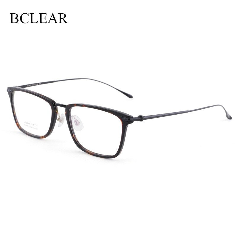 Unisex Full Rim Titanium Acetate Frame Eyeglasses 6649 Full Rim Bclear Leopard print