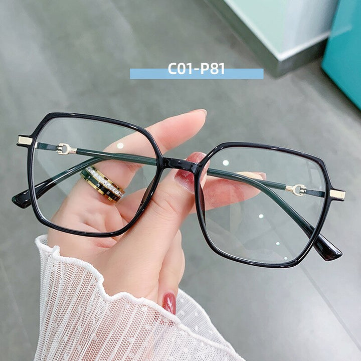 Hotony Women's Full Rim TR 90 Resin Square Frame Eyeglasses Lk303 Full Rim Hotony C01-P81