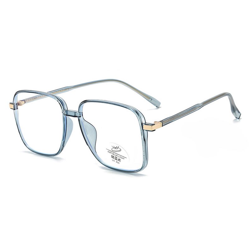 Hotony Unisex Full Rim Square TR 90 Resin Frame Eyeglasses 8877 Full Rim Hotony Transparent Blue-C5