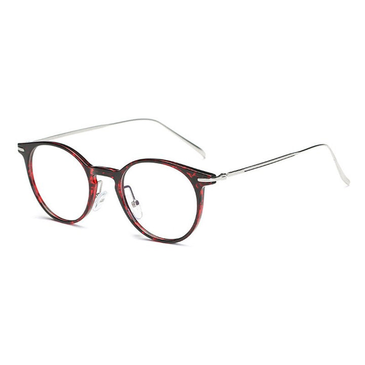 Handoer Unisex Full Rim Round Tr 90 Alloy Eyeglasses 6628 Full Rim Handoer