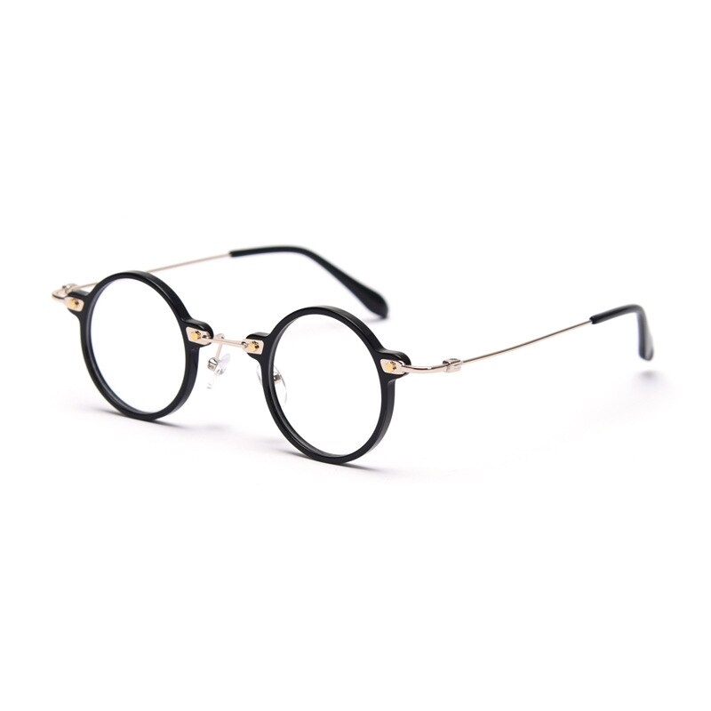 CCspace Unisex Full Rim Roud Acetate Frame Eyeglasses 49811 Full Rim CCspace C1Black